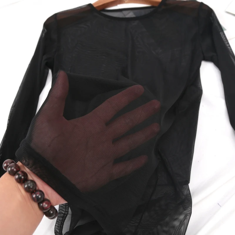 New Black Sexy Women T Shirt See Through Transparent Punk