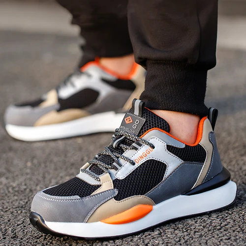 패션 보안 스포츠 신발, 충격 방지 펑크 방지 작업 신발, 통기성 안전 신발, 남성용 강철 발가락 보호 신발, 2024 2