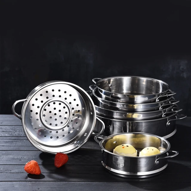 Stainless Steel Steamer Rack 2pcs - Insert Stock Pot Thick Steaming Tray  Stand Cookware Tool (9.4inch/24cm)