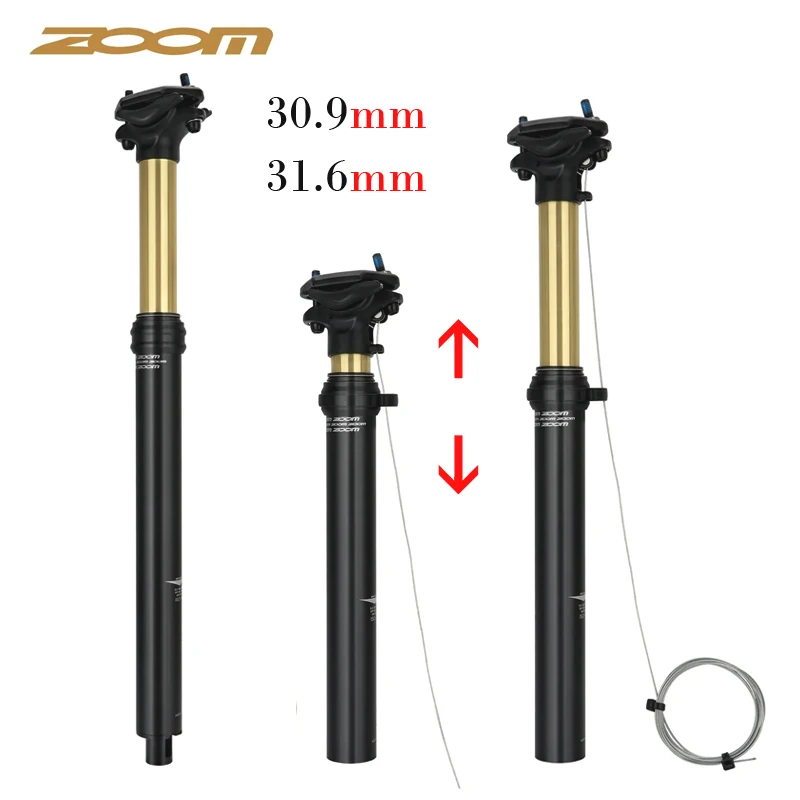 

ZOOM Bicycle Seatpost Mountain Bike Suspension Shock Absorber Seatpost 30.9/31.6mm Inner/Outer Wire Control Dropper Seatpost