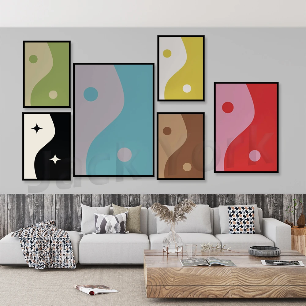 

Funky Yin Yang Decorative Digital Art Printable Printable Wall Art Stylish