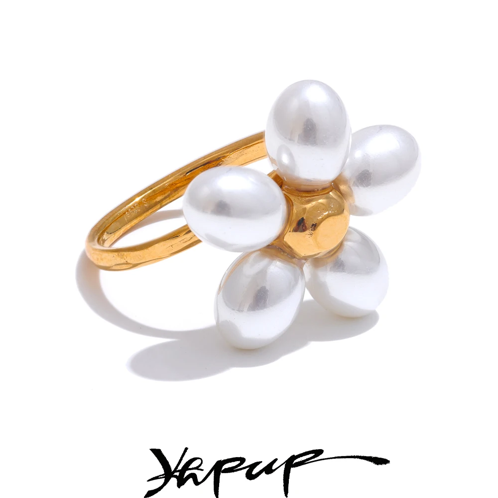 Yhpup Ring Imitation Pearls Women