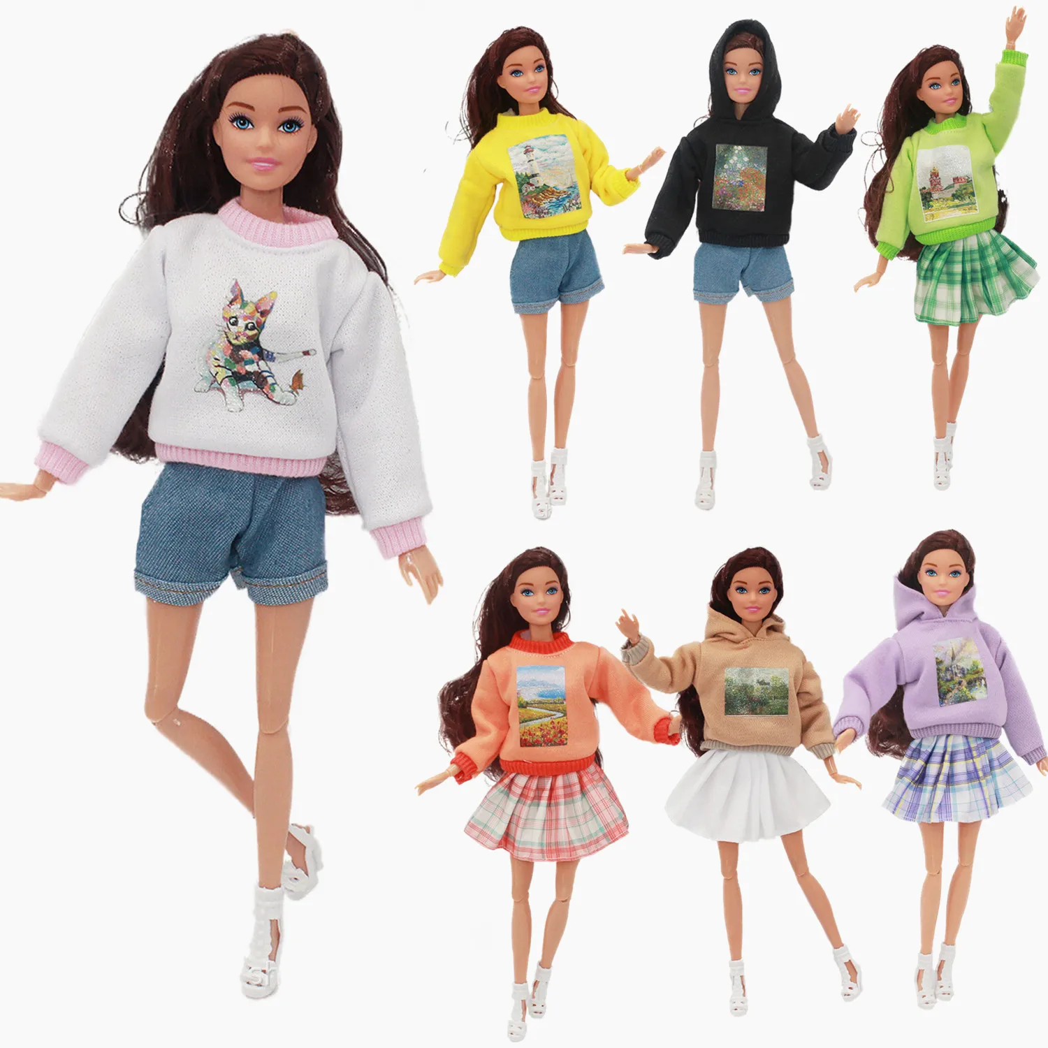 

1/6 Doll Fashion Sport Clothing Set for 30cm BJD Barbie Blyth MH CD FR SD Kurhn Clothes Girl Figure Toy Accessories