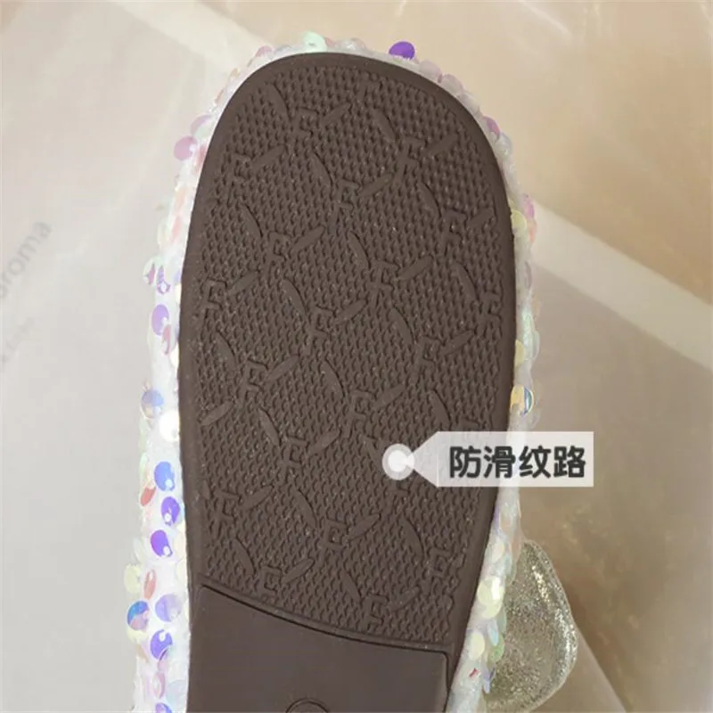 Red Sequins Girls' Princess Shoes Children's soft sole Dance Shoes Kids Flats Single Children's Walk Show Performance