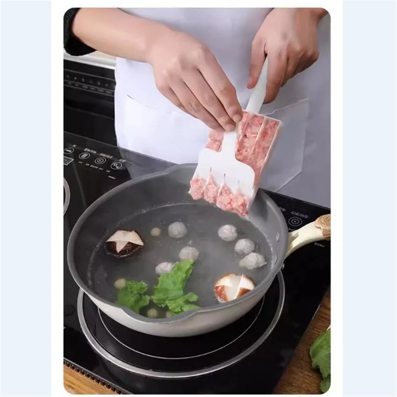 Kitchen Meatball Maker Cooking Homemade Tool Fish Ball Beaf Rice Ball Plastic Mold Shrimp Paste Cooking Supplies 2Pcs/Set