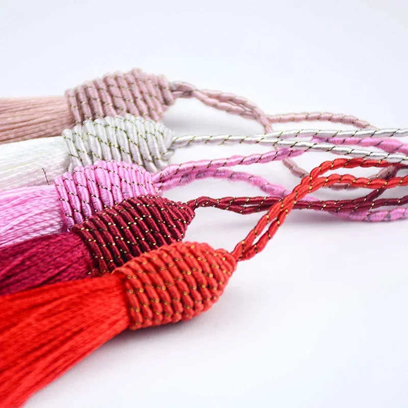 3/6/12Pcs Tassels 부드러운 치실 Tassels 코드 루프와 15.5cm/6 인치 북마크 술 중국어 매듭 Tassels DIY 공예 보석 만들기