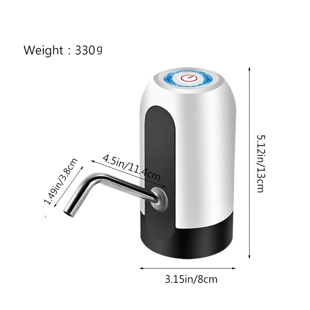 1PC 블랙 USB 충전 자동 휴대용 워터 디스펜서 음료 홈 가제트 물병 펌프 ..