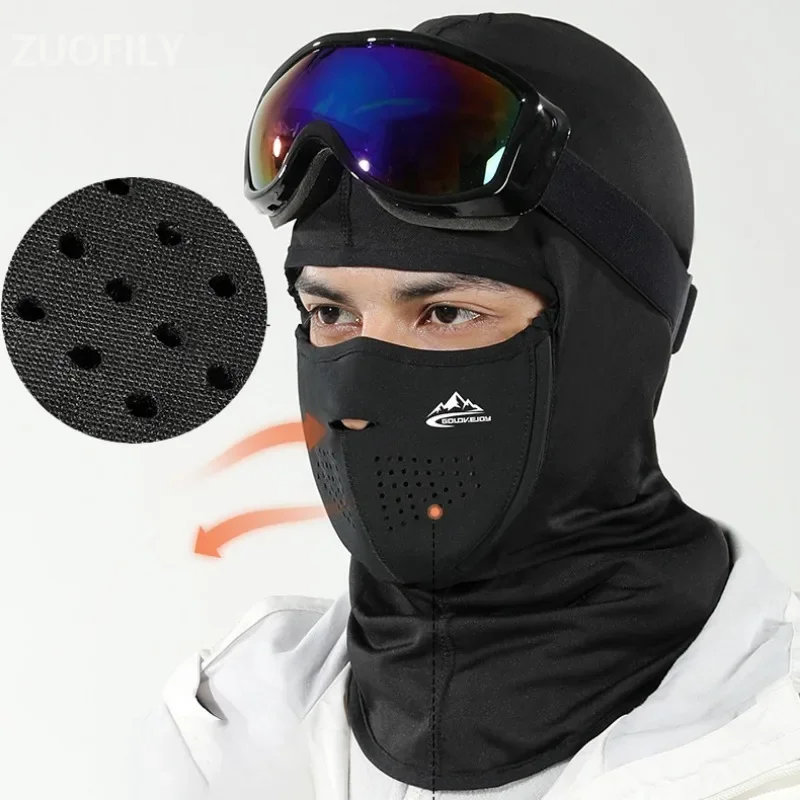 Winter Fleece Hat Balaclava Face Mask Neck Warmer Magnets Ski Mask Breathable Windproof Mask Head Cover Sport Cycling Ski Scarf 4