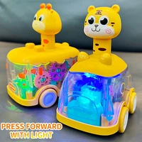 Press Gear Car Children's Toy Car Pull Back Boy Children Inertial Car Puzzle Animals Car Perfect Gift for Baby Girls and Boys 2