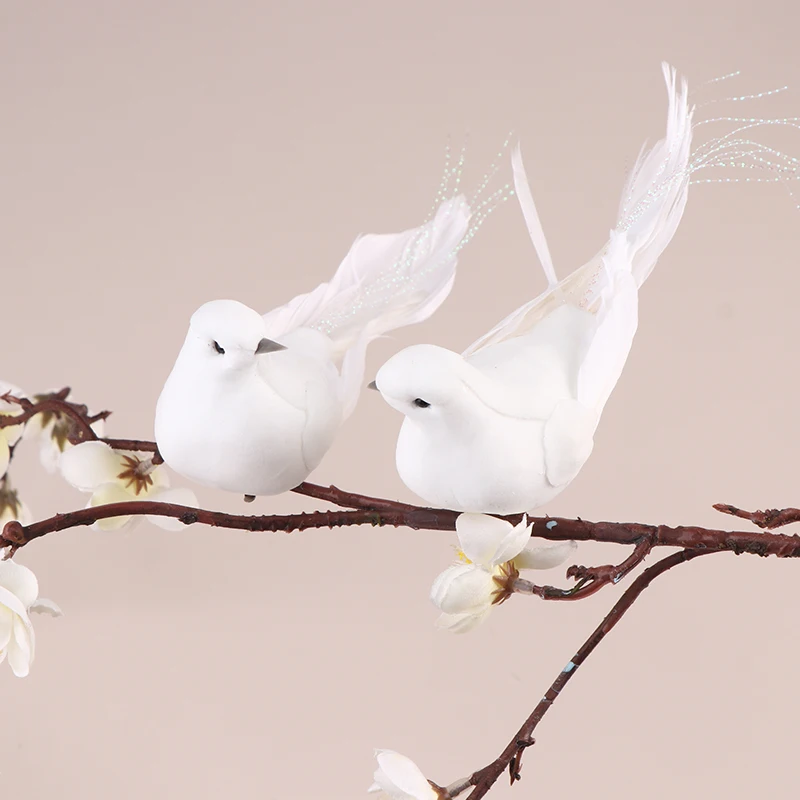 

1Pc Artificial Pigeon Birds Fake Doves Simulation Feather Pigeon Christmas Tree Wedding Party Ornaments Home Living Room Decor