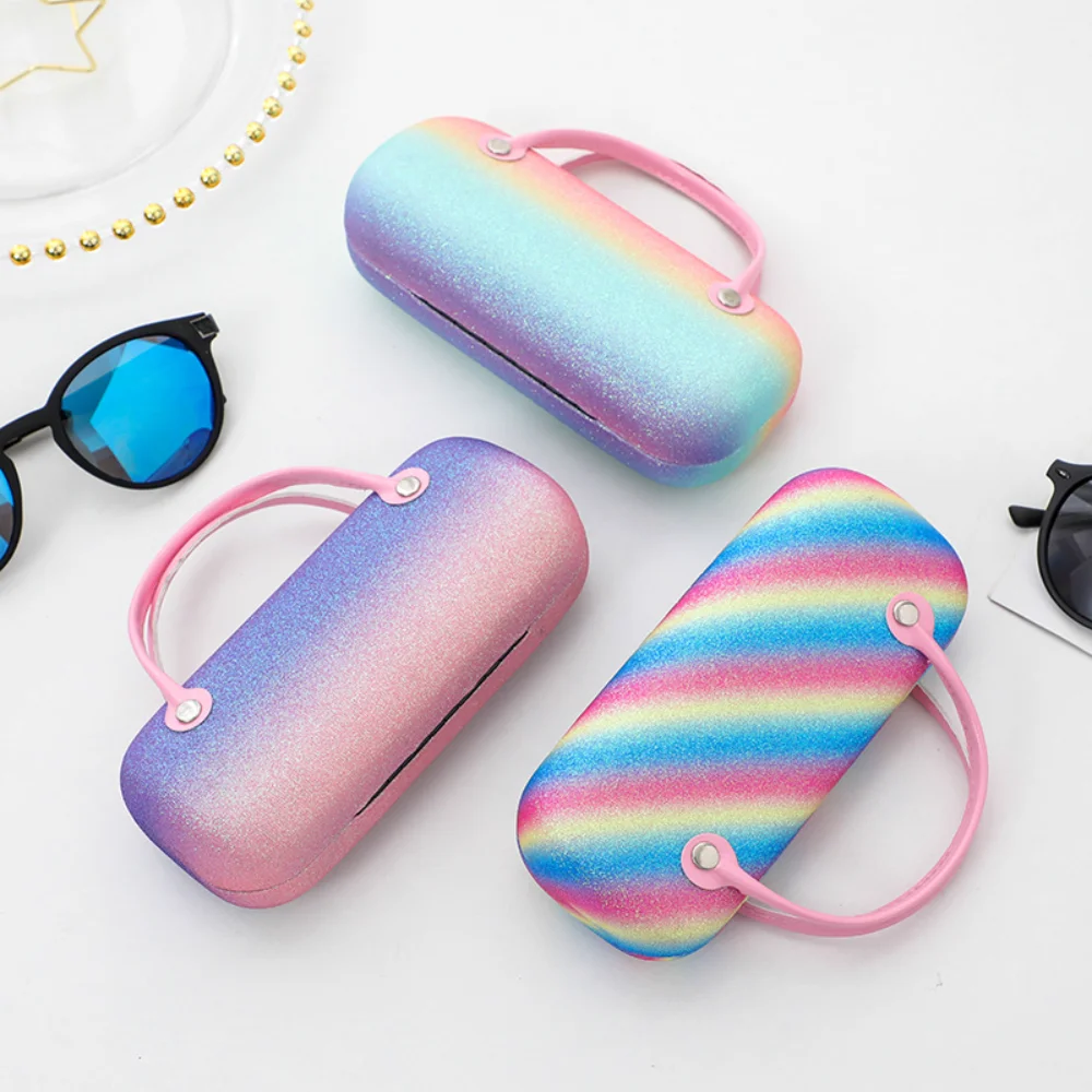 Creative Rainbow Color Glasses Case Portable Anti-pressure Protective Box Laser Sunglasses Storage Box Children