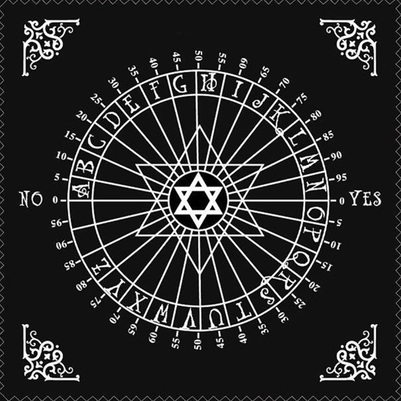 

30x30cm Tarot Tablecloth Pendulum Pentacle Runes Tarot Altar Tablecloth Divination Altar Tarot Card Cloth Game Mat Black