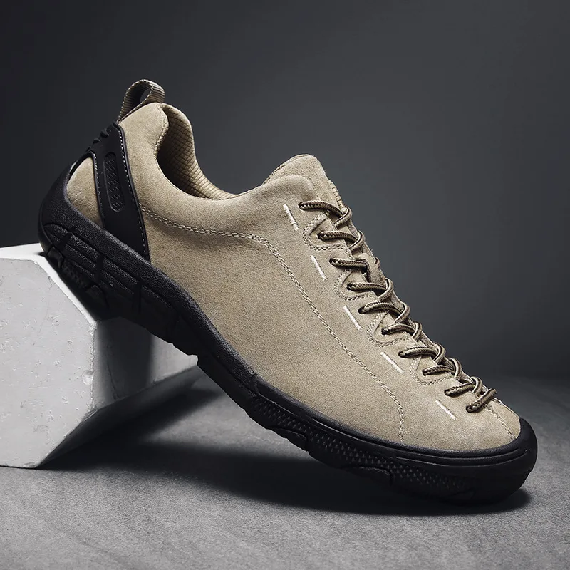 Men's Shoes Genuine Leather Outdoor Non-slip Sneakers Breathable Large Size Casual Shoes Fashion Flats Boat Shoes Men Loafers 5