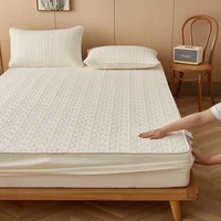 Housse de matelas matelassée épaisse, protection de lit en pur coton, antibactérienne, Double, Queen, King Size, personnalisée 5