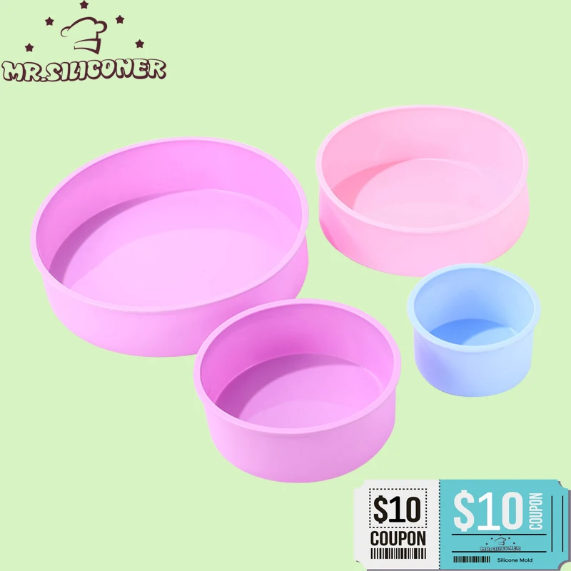 

Silicone Cake Mold Round Shape Rectangular Silicone Bread Pan Cake Round Shape Mold 4 Sizes DIY Muffin Cupcake Baking Pans Mould