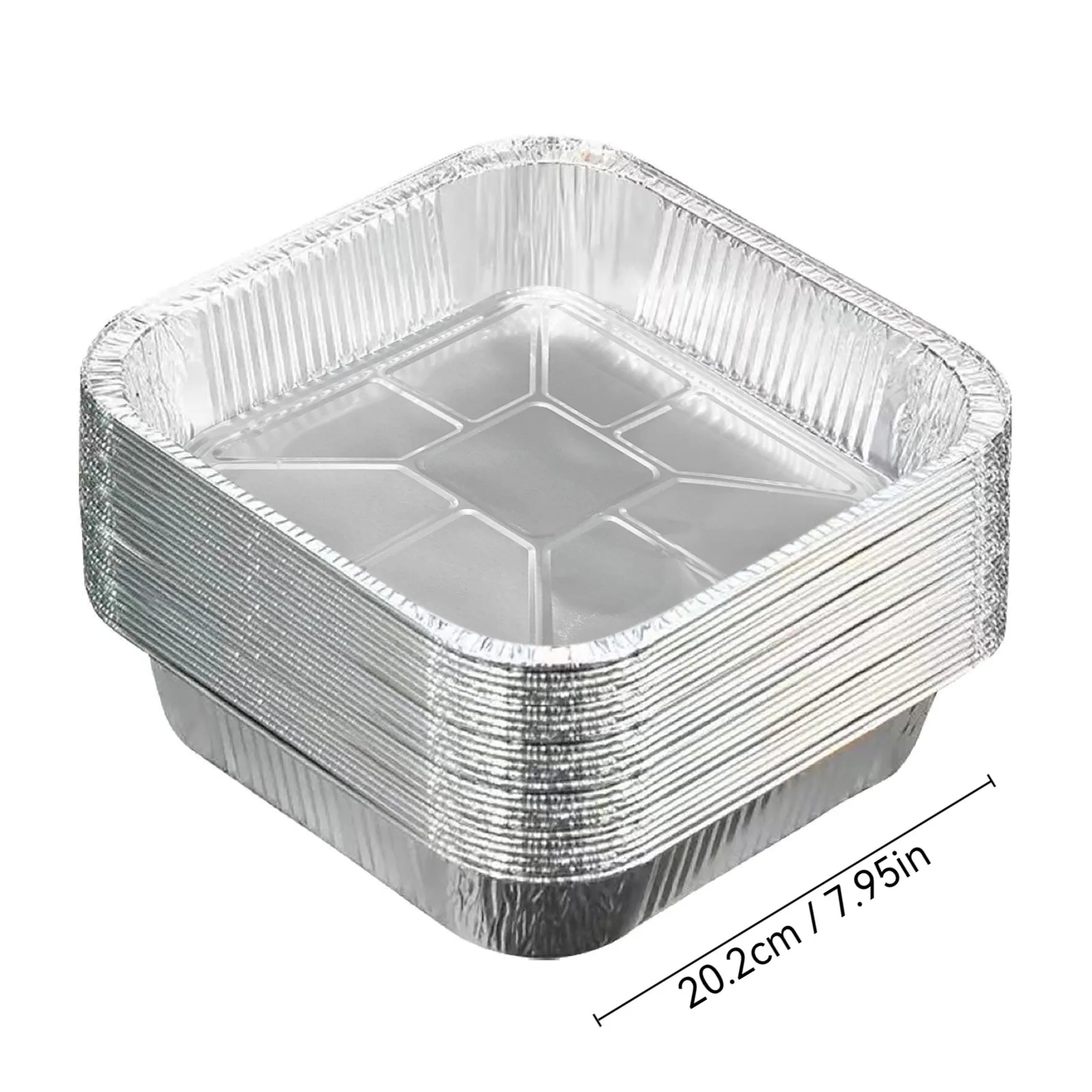 10PCS Disposable Tin Foil Box Barbecue Disposable Rectangular Tin Foil Tray Party Christmas Outdoor Picnic Salad Barbecue Baking