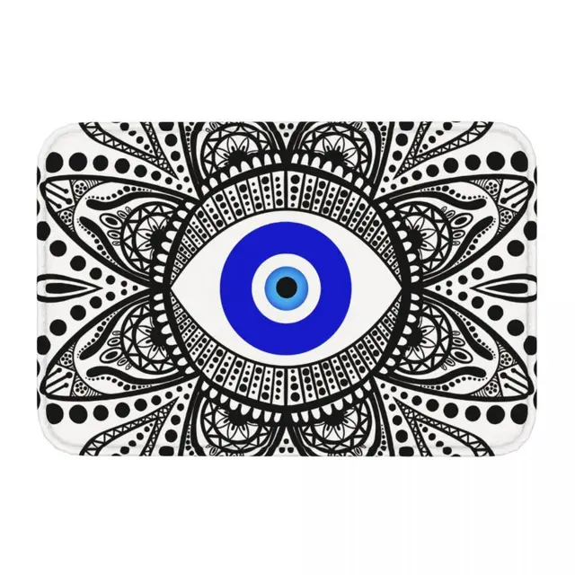 Mandala Gonosz Szem Nem Csúszós Szőnyeg Ajtó Nappali Fekete Erkély Bejárat Dekoratív - Image 2