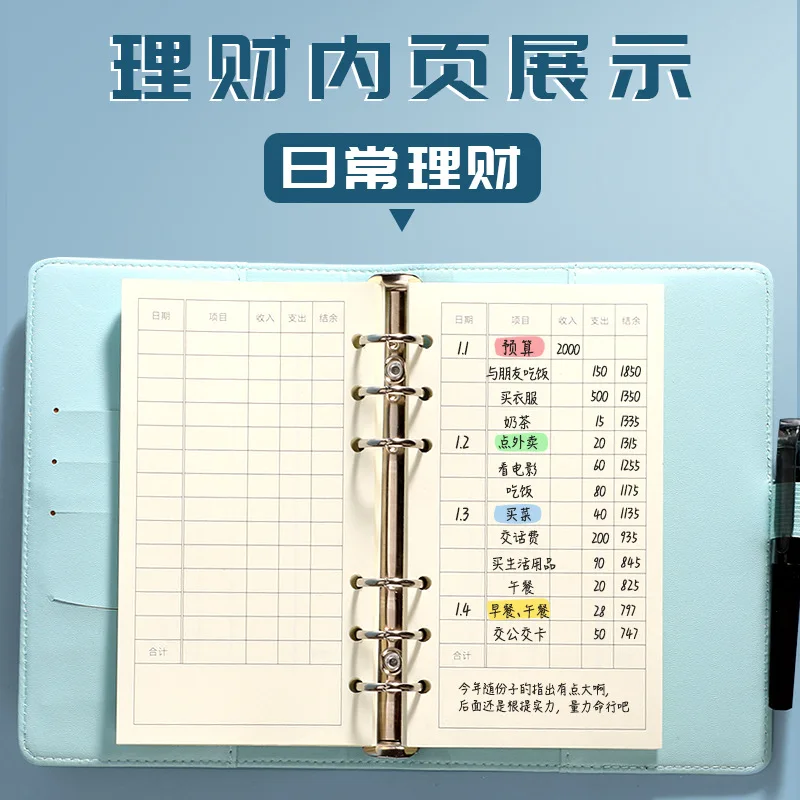 번호 잠금 회계 장부, 수동 계정, 상세 원장, 가정용 일일 비용, 일일 흐름, 재무 관리 포켓