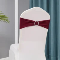 Chair Sashes Bows Wedding Lycra Chair Spandex Bands Stretch With Buckle For Chair Covers Decoration Party Dinner Banquet 5