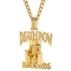 New Rap Cadena Death Row Records Chain Necklace For Men Hip Hop Deathrow Prisoner Crystal Pendants Jewelry 6