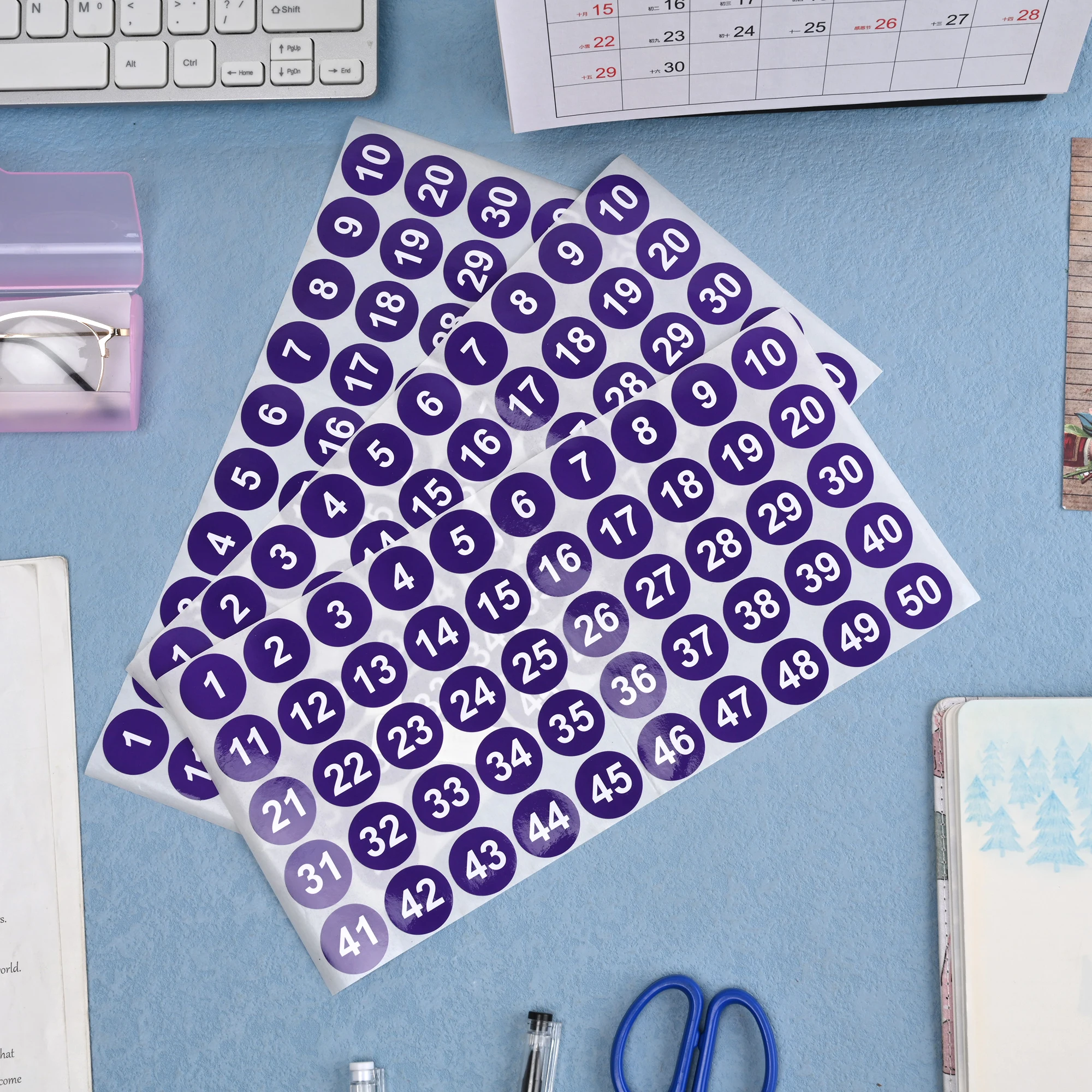 Number Stickers Self-Adhesive 1 To 50 for Inventory Storage Classification