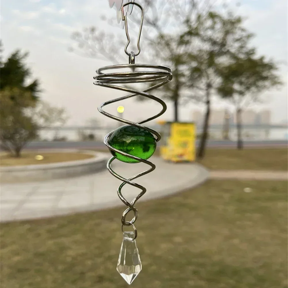 1x Spiral Wind Chime Ball Wind Spinner Pendants Rotating Hook Nursery Garden Yard Home Wall Hanging Decorations Outdoor 5