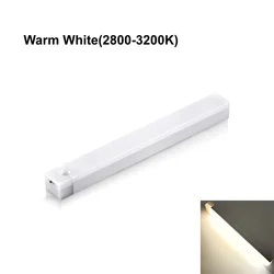 USB Rechargeable LED Motion Sensor Night Light for Cabinets and Hallways (Warm White)