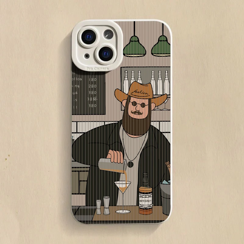 Whimsical Cartoon Uncle Soft Silicone Phone Case Cover