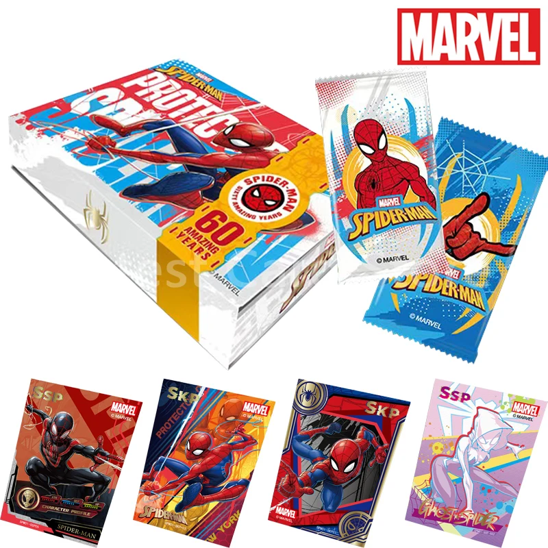 

Genuine Marvel Series Spider Man Classic Edition 60th Anniversary Card Box Collection Rare MAX Stereo Cards Game Toys Kids Gift