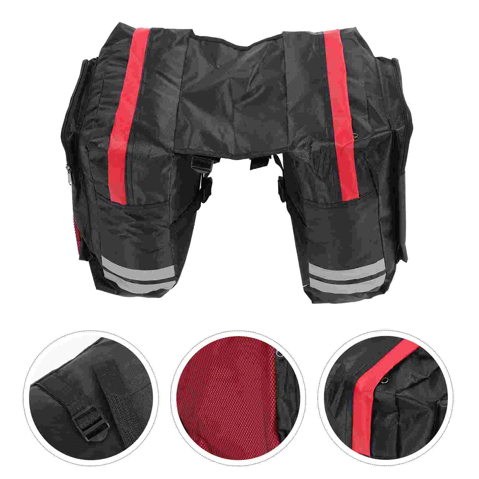 

Bicycle Double Pannier Bike Rear Rack Bag Luggage Saddle Back Pvc Sundries Carrier