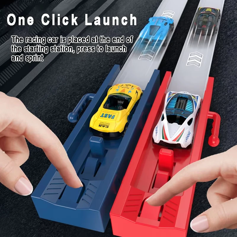 Kids Deluxe Racing Track Set with Alloy Car - Educational Toy