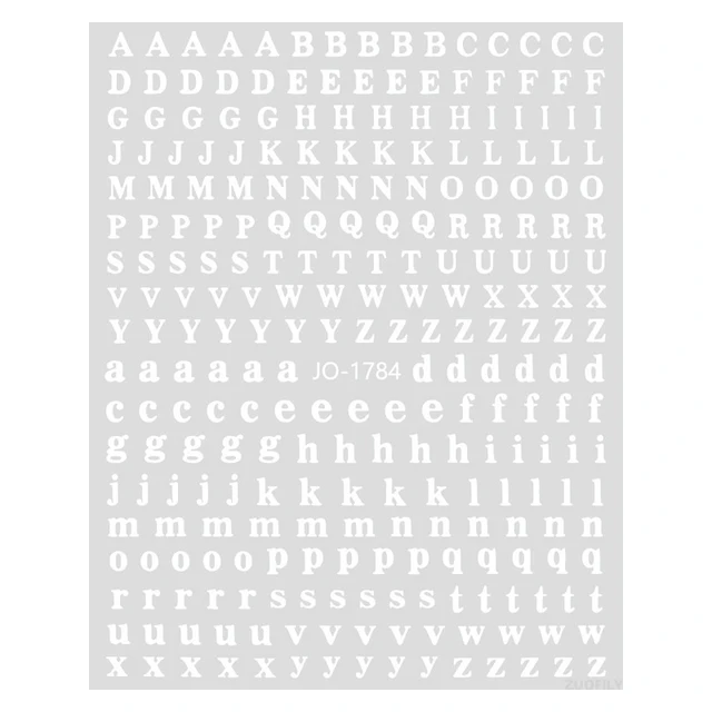 1sheet Roman 26 English Alphabet Number 3D Self-adhesive Nail Art