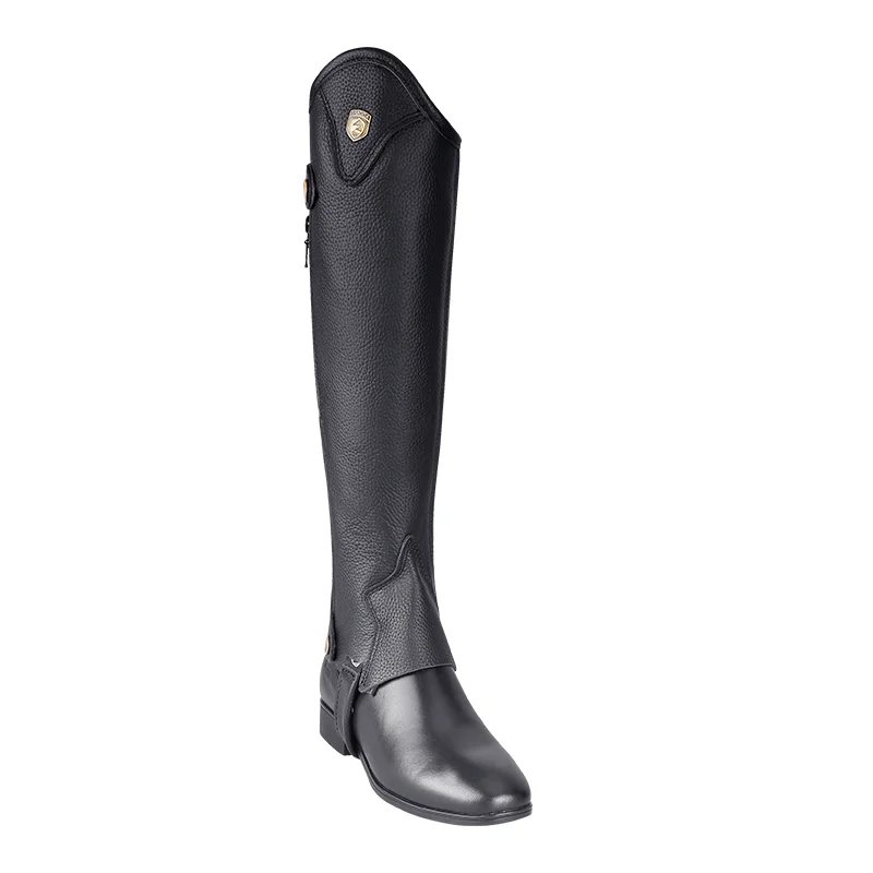 Cavassion Equestrian Horse Riding Cowhide Leather YKK Zipper Half Chaps Horse Riding Rider Protector Lengthen Type without boots cavassion long boots equestrian riding boots riding horse boots rider cowhide leather boots professional training long shoes