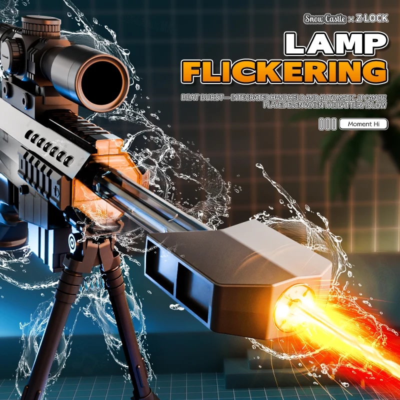Elektrisch, handmatig, automatisch waterpistool met licht en geluid, waterpistool met groot bereik, ideaal voor strand, zwembad en andere buitenactiviteiten._voghion.com