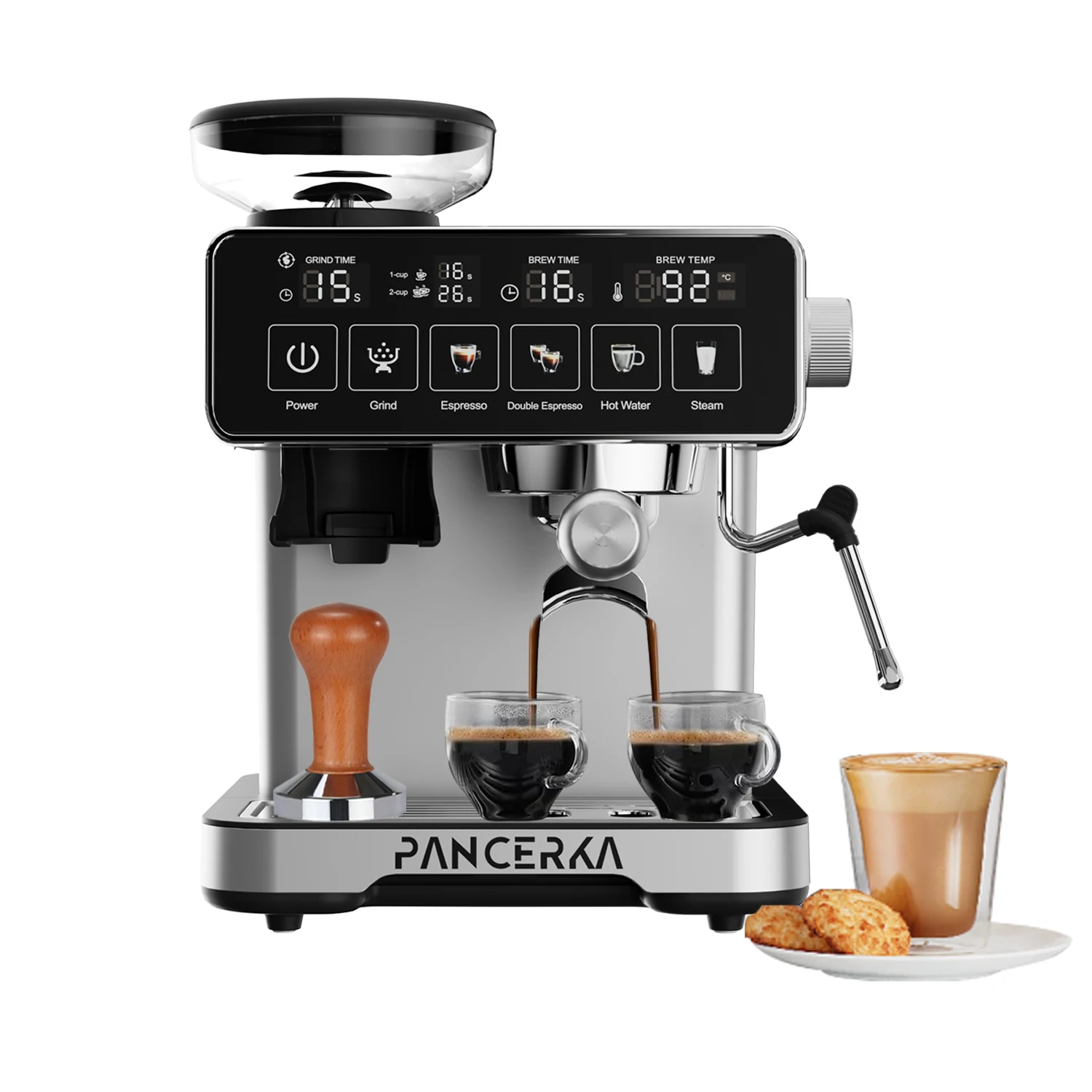 Professional 20 Bar Home Espresso Machine with Coffee Bean Grinder ...