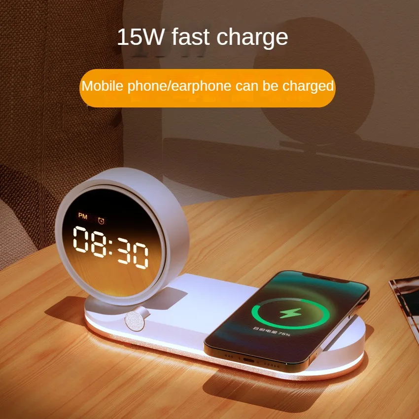MININightLightsDesktopAlarmClockWirelessChargingMobilePhone