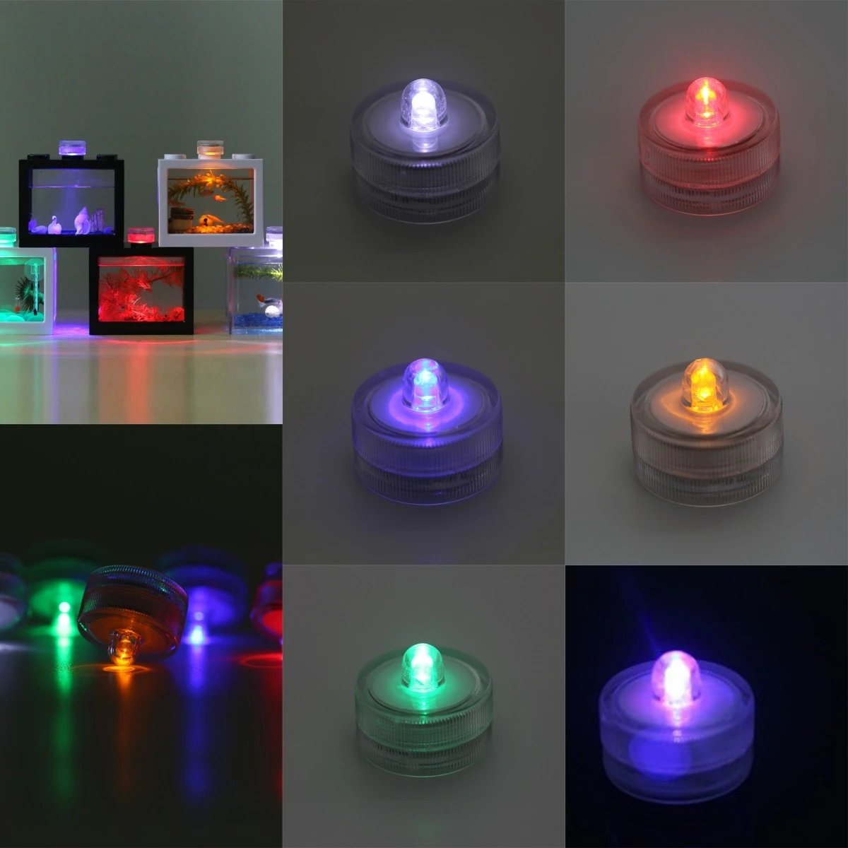 Aquarium Light Battery Operated Waterproof for Fish Tank Pond