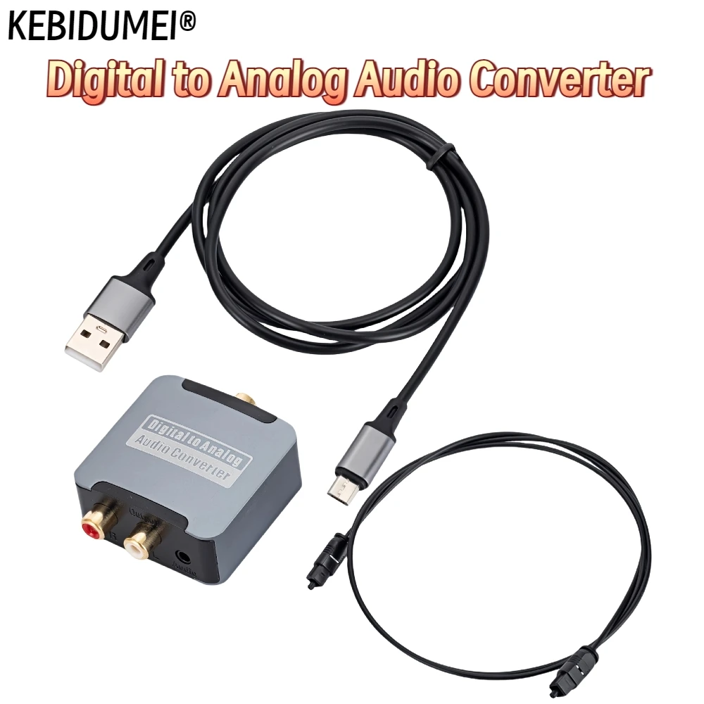 DAC Digital to Analog Audio Converter Optical SPDIF Toslink Coaxial Input to L/R RCA 3.5mm Jack Headphone Amplifier Output