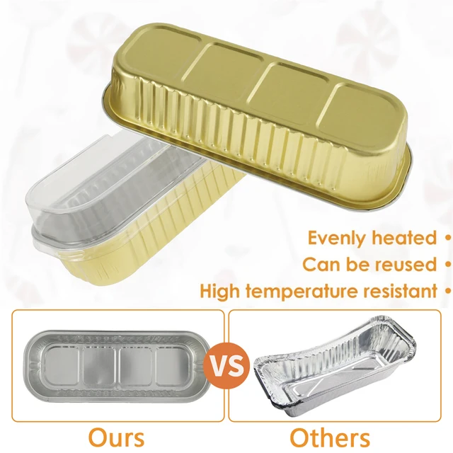 50 Mini Teglie Pane In Alluminio Con Coperchi E Cucchiai - 200ml Per Torte E Dessert - Foto 12