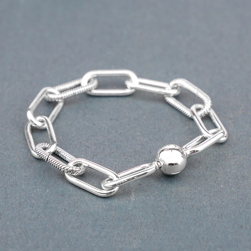 

Authentic 925 Sterling Silver Me Link Fashion Bracelet Fit Women Me Series Bead Charm Gift DIY Jewelry