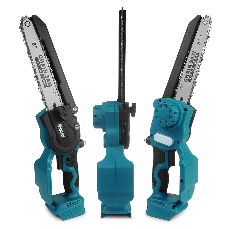 EGOD 8Inch Brushless Electric Chain Saw Handheld Woodworking Cutting Power Tool Patio Garden Cutting Chainsaw For Makita Battery