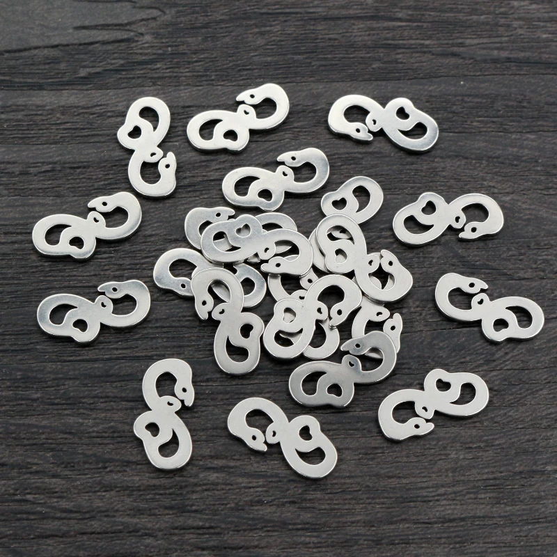 30 Stück 14x7mm nie verblassen Charms 316 Edelstahl Schlangen anhänger Schmuck Herstellung Zubehör DIY für Halskette Armband