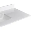 48 Inch Solid White Vanity Sink Top, Engineered Stone Vanity Top,8 Inch Widespread Faucet Hole with Backsplash Countertops 5