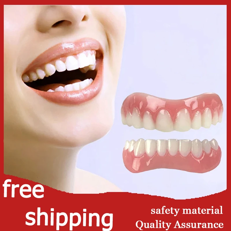 3 Pairs Of Upper And Lower Silicone Simulation Teeth Men And Women