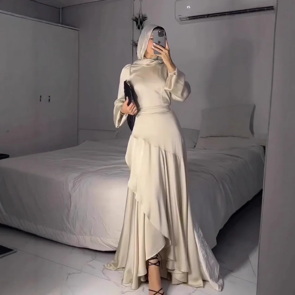 Eid Muslim Dress for Women Irregular Hem Ramadan Jalabiya Party Abaya Long Robe Morocco Dubai Kaftan Islam Vestidos Largos 2026