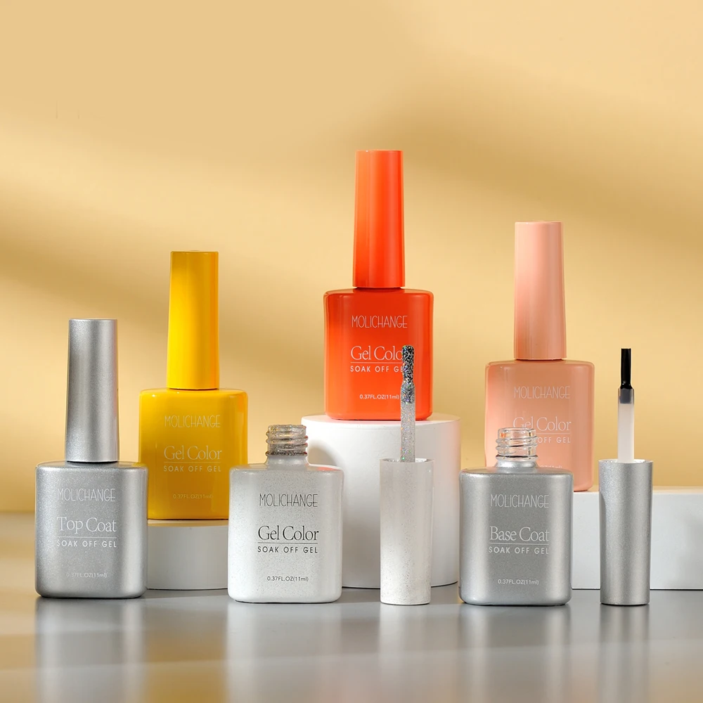 라인 시리즈 스타일리시 우아한 네일 광택제 젤 6 종 세트: 베이스, 도장 및 4 색 네일 광택제 젤, 블라썸 네일 아트