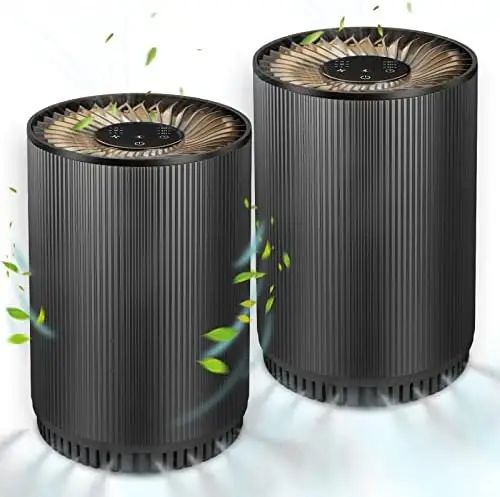 

2 Pack Air Purifiers for Home Bedroom up to 690ft², H13 True HEPA Filter Air Cleaner Filterable 99.97% Micron Particles/Smoke/