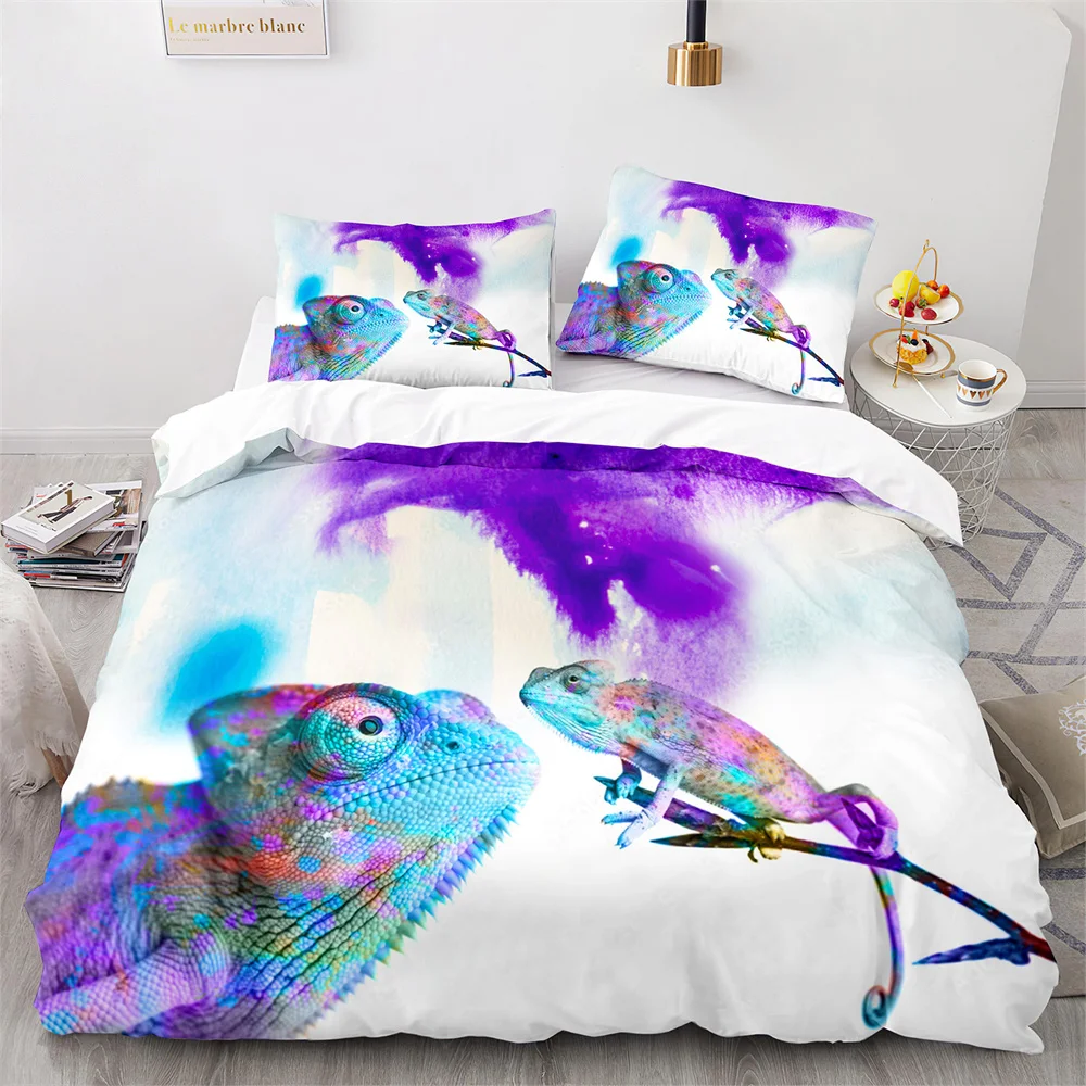 

Lizard Duvet Cover Set Desert Wildlife Animal Pattern Comforter Cover King Queen Size for Adults Teens Animal Lovers Bedding Set