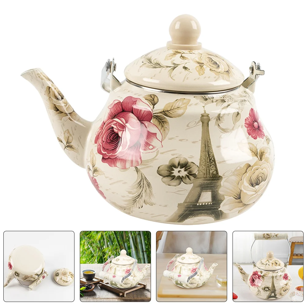 

Enamel Ceramic Handle Pot Capacious Teakettle Kitchen Supplies Large-capacity Teapot Water Jug House