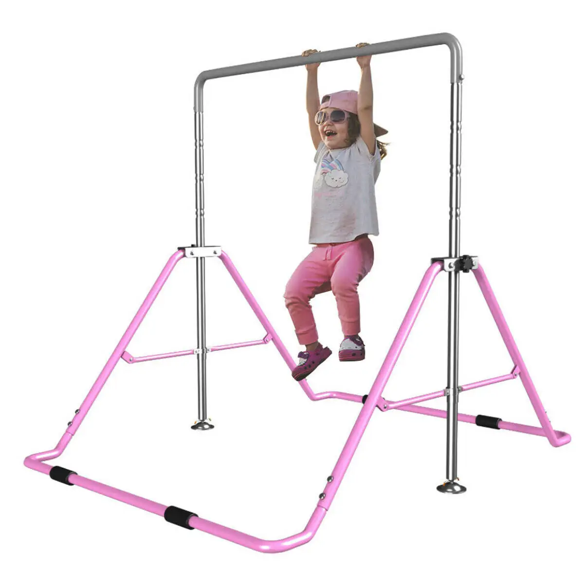 Factory Direct Sale Children Folding Adjustable Colorful Pull Up Horizontal Bar For Gymnastics Playground Home